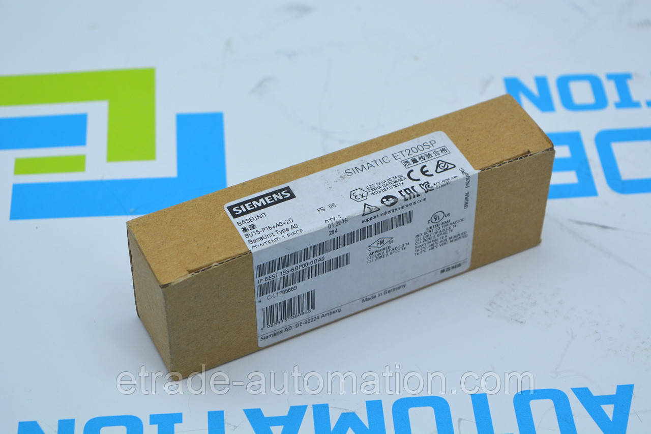 Базовий блок Siemens 6ES7193-6BP00-0DA0