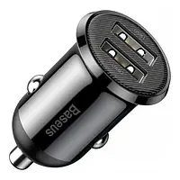 Автомобильный адаптер для телефона Baseus Grain Pro Car Charger Dual USB 4.8A Black (CCALLP-01)