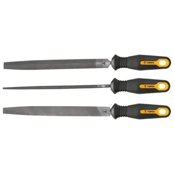 Набір напилків TOPEX 06A230 3 шт (плоский півкруглий круглий), фото 1