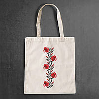 Еко-сумка, шоппер, щоденна з принтом "Стебло з червоними квітами" Push IT