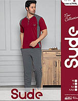 Мужская трикотажная пижама «Sude» футболка с штанами (M-2XL)