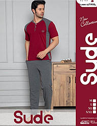 Чоловіча трикотажна піжама «Sude» футболка з штанами (M-2XL)