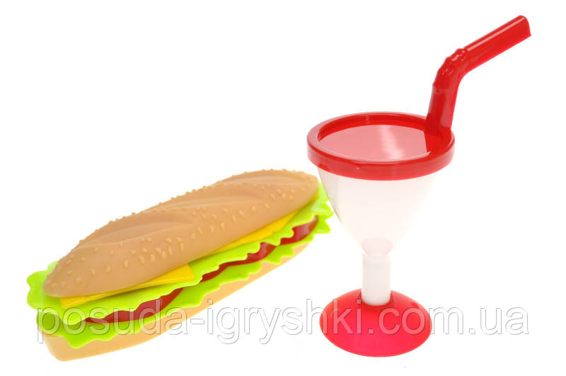 Набір ФастФуд "Бургер і бокал" KW-100-013 KinderWay, фото 1