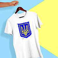Футболка с принтом "Украинский герб на синем фоне" Push IT