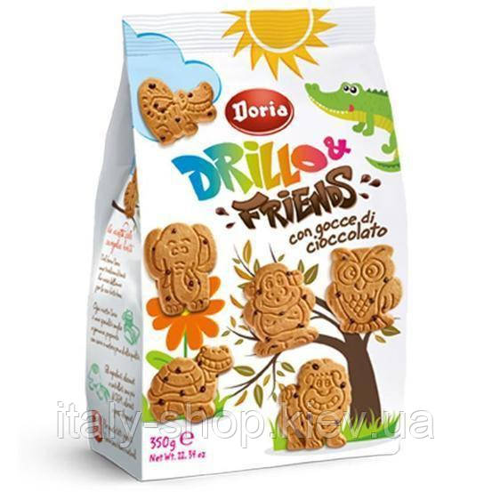 Печиво пісочне з шоколадною крихтою Drillo & Friends Doria 350 г, Італія