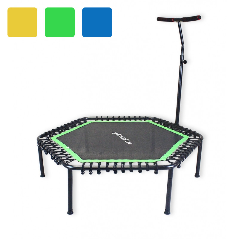 Батут для фітнесу Just Fun Fitness 135см із ручкою без сітки W_1036 Зелений, фото 1