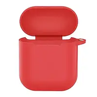 Чехол для наушников EpiK Apple Airpods 1/2 Silicone Case New with carabine Red