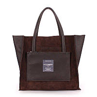 Женская кожаная сумка POOLPARTY Soho (soho-insideout-brown-velour)