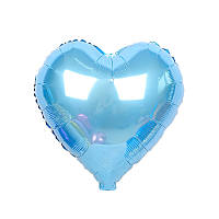 Шар фольгированный Сердце 45 см Металлик светло голубой