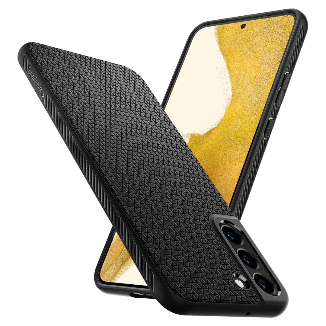 Ударостійкий чохол Spigen Liquid Air Matte Black для Samsung S22