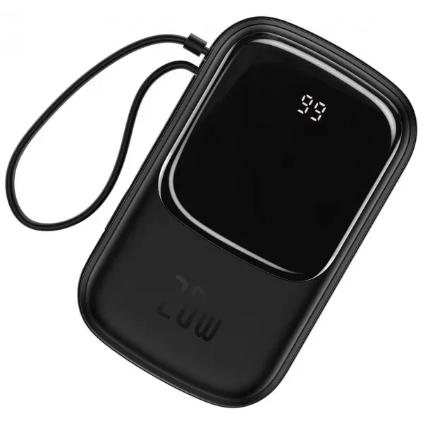 Павербанк батарея Baseus QPow 20000mAh 20W 5A з технологією QC3.0+PD3.0 та iP кабелем 20W Чорний