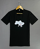 Патріотична футболка чорна з принтом для хлопців з українською символікою, фото 4