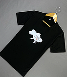 Патріотична футболка чорна з принтом для хлопців з українською символікою, фото 9