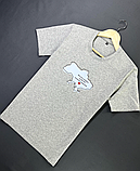 Сіра футболка з принтом для хлопців з українською символікою для повсякденного носіння, фото 7