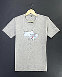 Сіра футболка з принтом для хлопців з українською символікою для повсякденного носіння, фото 5