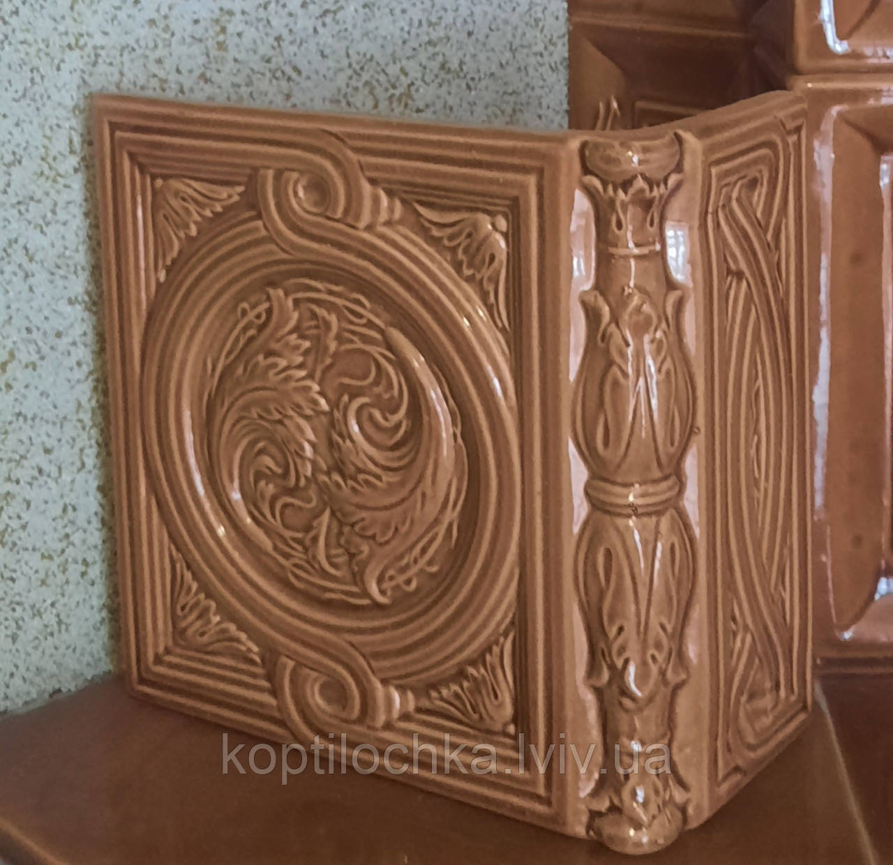Кахель (изразцы) "Берізка" кофейний