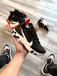 Чоловічі кросівки Nike React Element 55 весна-літо повсякденні у сітку чорні з білим. Живе фото. топ, фото 4