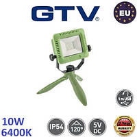Прожектор світлодіодний GTV ALLEDO LED 10W IP54 6400K акумуляторний