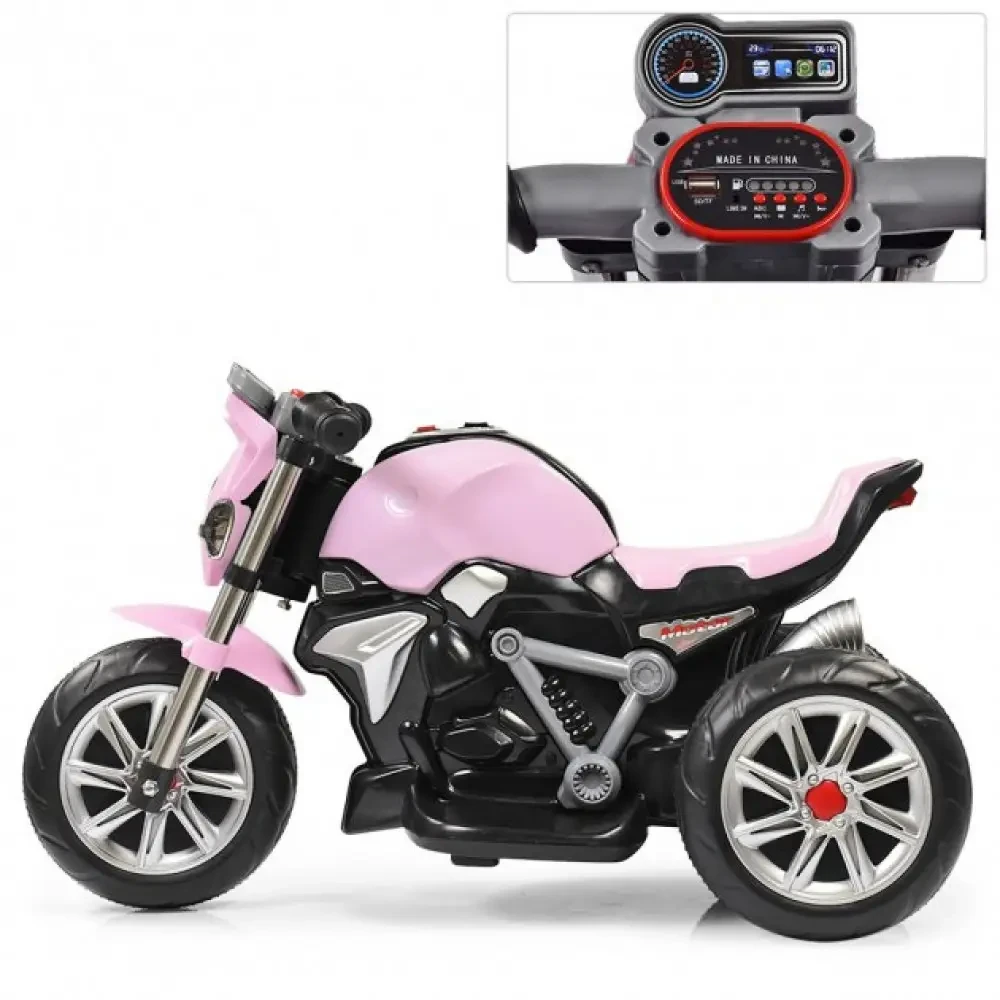 Дитячий електромотоцикл SPOKO M-3639 рожевий (42300144) - фото 4 - id-p1637637363