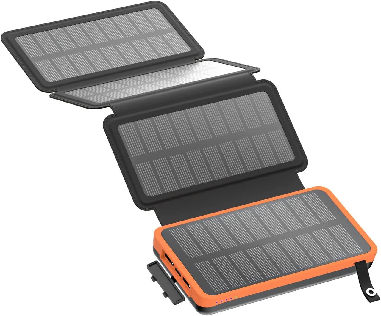 Складна сонячна панель, павербанк FEELLE 26800mAh Solar Power Bank