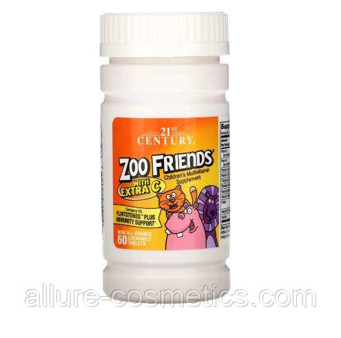 Мультивітаміни для дітей 21st Century Zoo Friends апельсин 60 жувальних таблеток