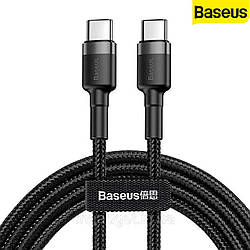 Кабель Baseus Cafule USB Type-C to USB Type-C 2 м 3A PD 60W Black/Grey (CATKLF-JG1)