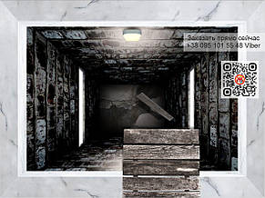 Малюнок для 3D підлоги. Екстрим 0002. Наклеєна плівка для 3D наливної підлоги з фото малюнком. Бездна, тунель, фото 3