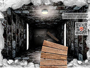 Малюнок для 3D підлоги. Екстрим 0002. Наклеєна плівка для 3D наливної підлоги з фото малюнком. Бездна, тунель, фото 4