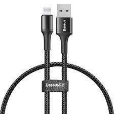 Кабель зарядный Lightning Baseus Halo Data Cable USB For iP 2.4A 0,25м Black (CALGH-D01)