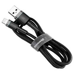 Кабель зарядный Lightning Baseus Halo Data Cable USB For iP 2.4A 0.5м Gray/Black (CALKLF-DG1)