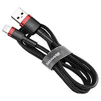 Кабель зарядный Lightning Baseus Halo Data Cable USB For iP 2.4A 0.5м Red/Black (CALKLF-D19)