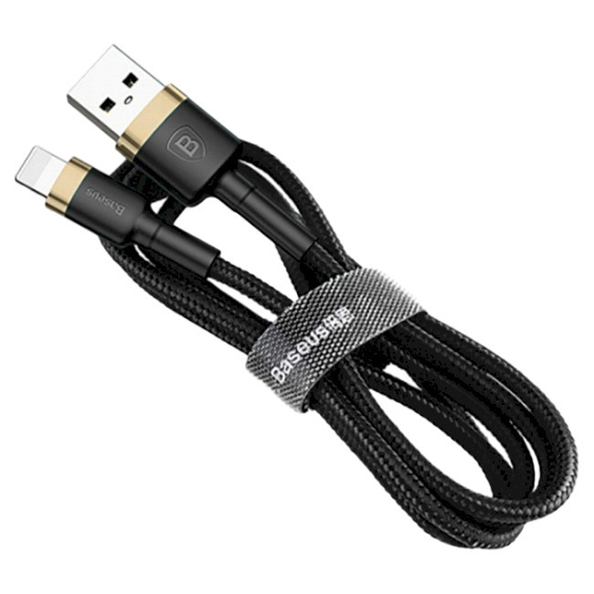 Кабель зарядний Lightning Baseus Cafule Data Cable USB For iP 2.4 A 1 м Gold/Black (CALKLF-EV1)