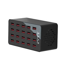 Зарядна станція на 20 портів Acasis AC-838 для смартфонів та планшетів (Чорний)
