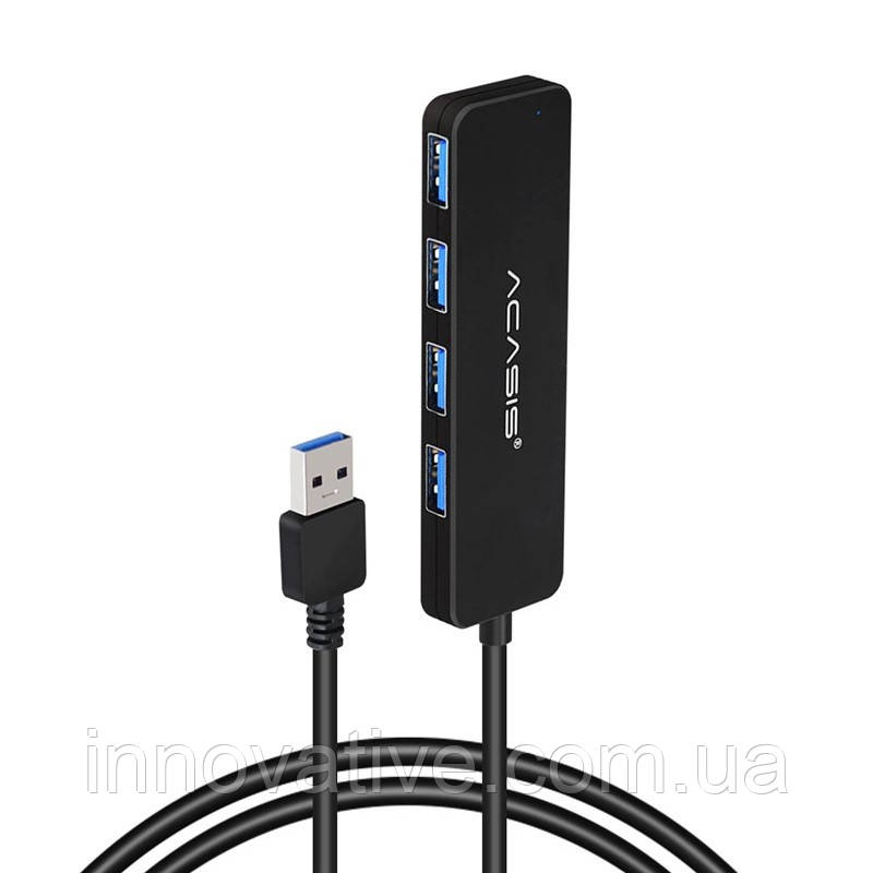 USB hub Acasis AB3-L46 на 4 USB 3.0 (Чорний), фото 1