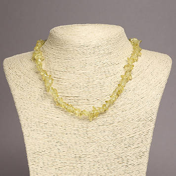 Намисто з тонованого Кварцу крихта d-6-8мм+- L-45см+- на подовжувальному ланцюжку