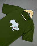Якісна повсякденна чоловіча футболка з українською символікою кольору хакі, фото 4