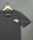 Якісна сіра чоловіча патріотична футболка з українською символікою, фото 4