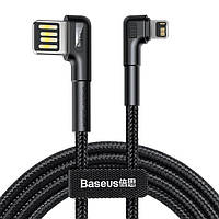 Кабель зарядный BASEUS Cafule Cable USB for Lightning с угловыми коннекторами Black 1м (CALKLF-PC01)