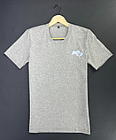 Сіра повсякденна красива футболка чоловіча з принтом для повсякденного носіння, фото 6