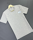 Сіра повсякденна красива футболка чоловіча з принтом для повсякденного носіння, фото 4