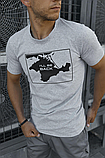 Стильна чоловіча патріотична сіра футболка з принтом для хлопців для повсякденного носіння, фото 2