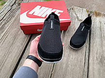Чоловічі літні кросівки мокасини дихаючі Nike Free 3.0 Black White чорні з білим, фото 5