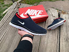 Чоловічі літні кросівки мокасини дихаючі Nike Free 3.0 Blue Red сині, фото 4