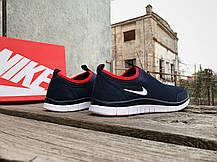Чоловічі літні кросівки мокасини дихаючі Nike Free 3.0 Blue Red сині, фото 6
