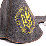 Банна шапка Luxyart "Будьонівка класик", натуральний войлок, сірий (LA-059), фото 2