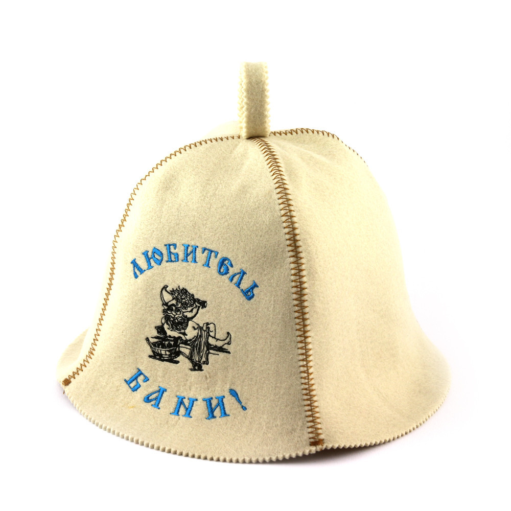 Банна шапка Luxyart "Любитель лазні", штучне хутро, білий (LA-341)