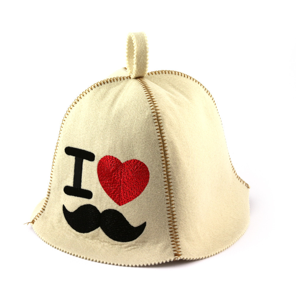 Банна шапка Luxyart "I love hipster", штучне хутро, білий (LA-385)