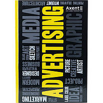 Книга записна А4 Colors 80 аркушів клітинка тверда обкладинка жовта Axent 8421-06-A, 62463