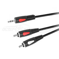 Аудио кабель jack 3.5 mm to 2RCA (хорошее качество), 3 м