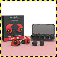 Тактичні беруші для стрільби пасивні SafeGuard BLK-001 Red + 5 пар вкладок (iMeBoBo)